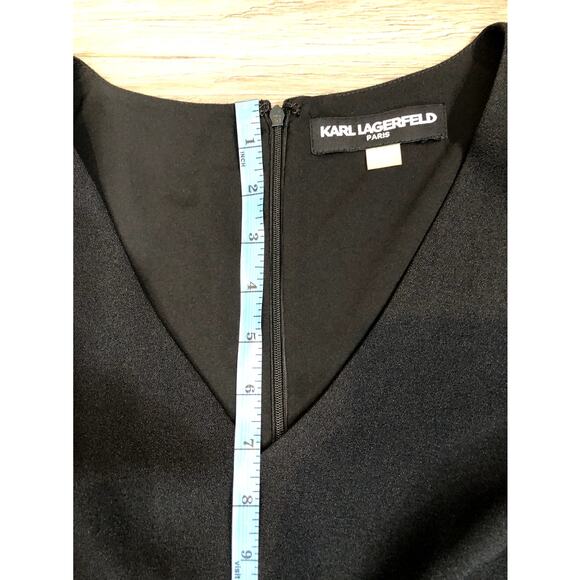 Karl Lagerfeld Paris Womens Black V-Neck Jumpsuit  Size 16 -NWT - Picture 5 of 11